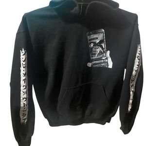 Zombie Makeout Club Edgy Hoodie with Skeleton Graphic